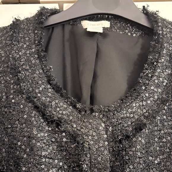 Chico's Black Textured Blazer - Picture 3 of 10